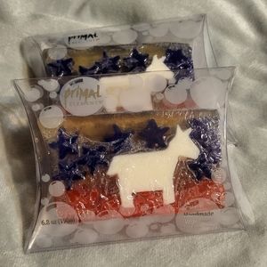 Primal Elements Democrat Soap handmade glycerin Cola Scent bundle 2 bars Donkey